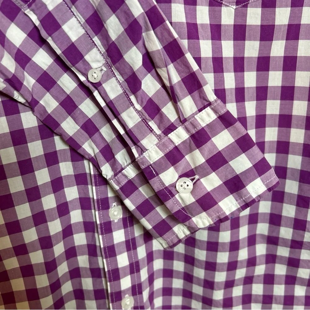 J.Crew Men’s Purple/white Small Slim Fit Button Down Shirt plaid EUC